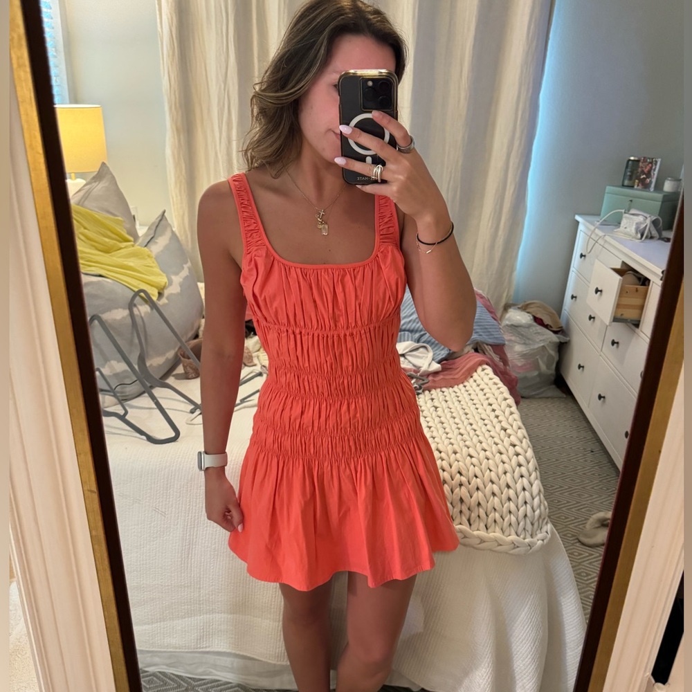 Majorelle: Vanna mini dress in coral